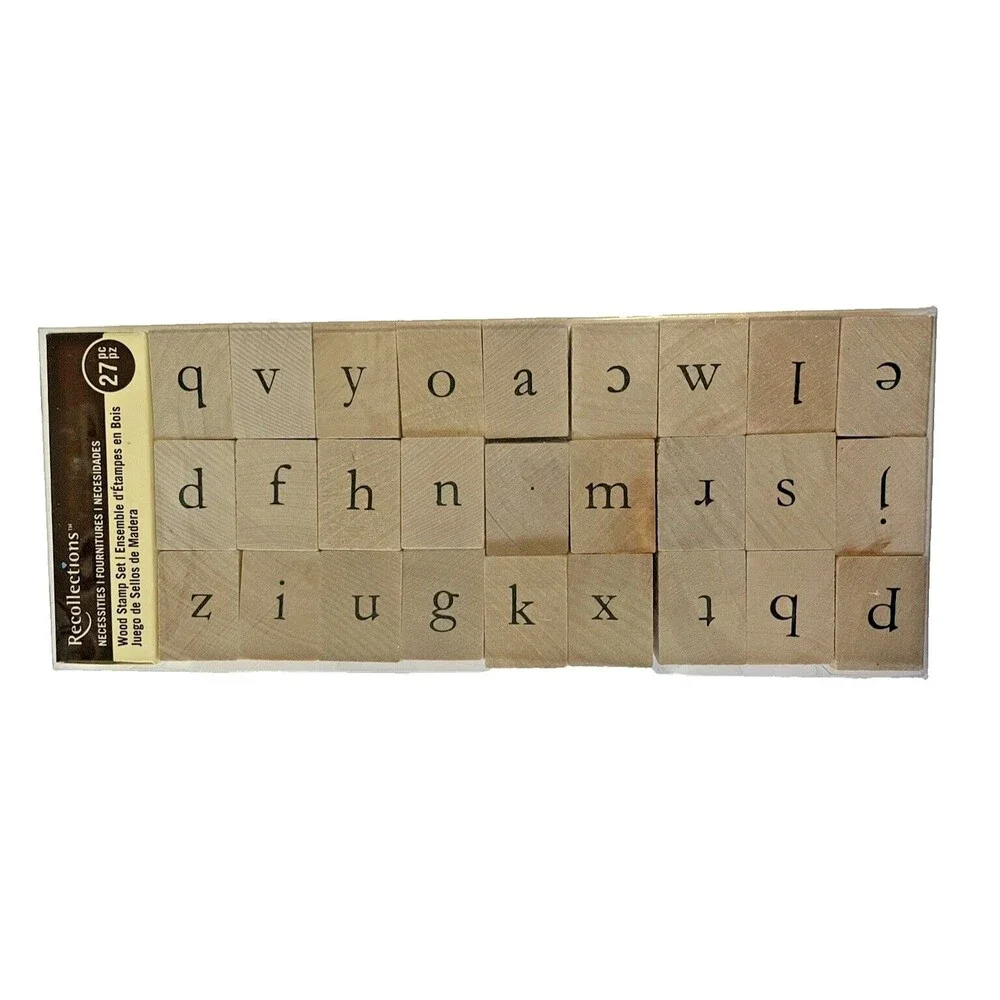 Recollections Necessities - Wood Stamp Set 27 Pieces lower case English letters